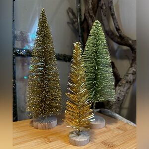 Set of 3 Bottle Brush Christmas Trees